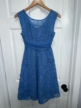 anthropologie blue lace dress New Anthropologie Blue Lace 